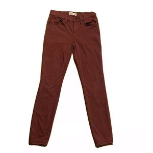 Madewell Skinny Skinny Burgundy Jeans 25